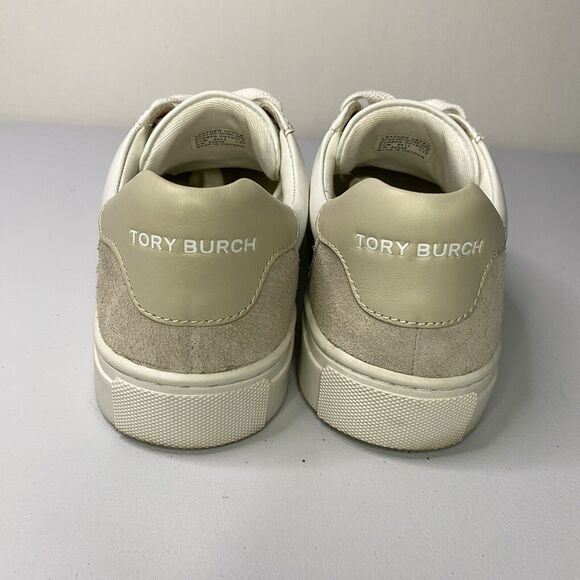 Tory Burch Colorblock Sneakers Tennis shoes 5.5 women Snow White Napa Leather - Picture 5 of 10